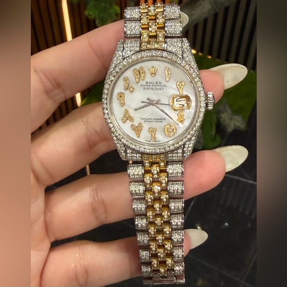 Rolex Accessories - Rolex Women’s Watch White Dial Diamond Bezel & Bracelet – Aftermarket Diamonds
